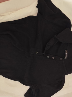 Top black with collar and buttons like new, size S