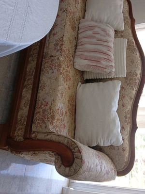 Vintage sofas and armchair used, set of three pieces