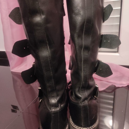 Leather boots used size 43, alternative gothic punk with buckles