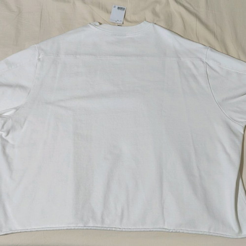 T-shirt cropped white cotton fabric XXL H&M new