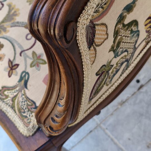 Pair of armchairs with handmade carving like new