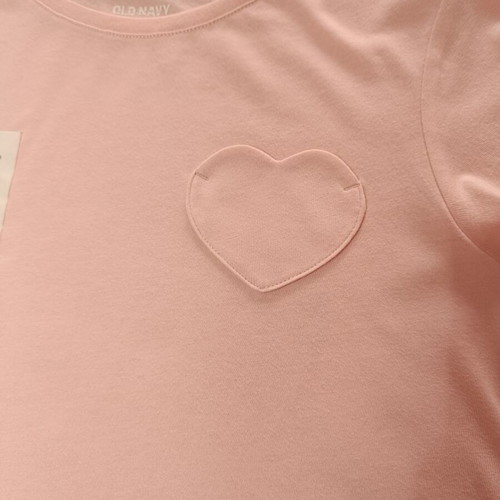 Old Navy pink children's T-shirt 10-12 years, heart pocket