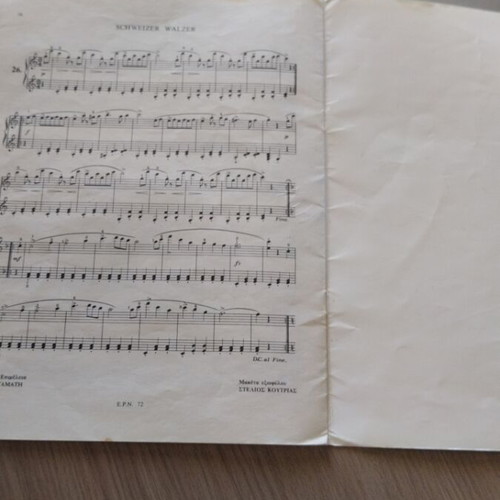 Oesten Op. 61 piano sheet music book used, Greek