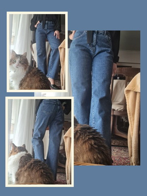 Adoro Jean straight fit like new, size S, blue with belt