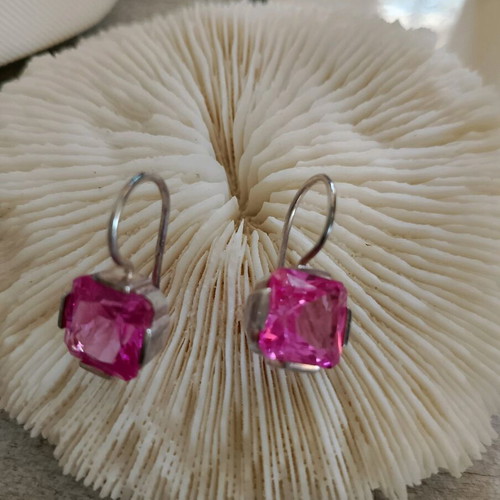 Monet 925 earrings pink like new