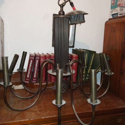 Vintage brass chandelier used (heavy)