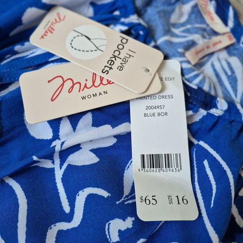 Millers Blue Escape Edit Dress New With Tags Size 16 Blue White Floral