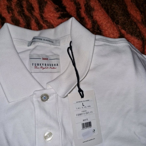 Funky Buddha shirt new, white, short-sleeve, size L