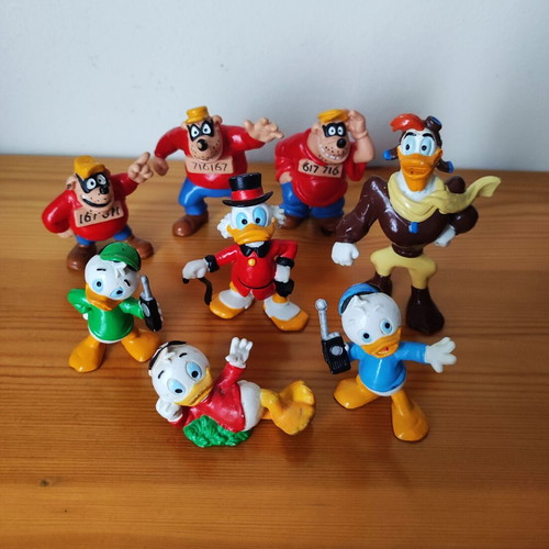 Disney DuckTales Bullyland figurines vintage set used, 8 pcs