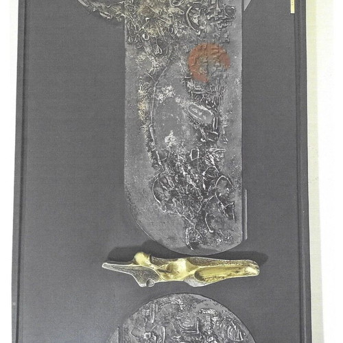 Painting with sculpture by Thanos Tzovaridis, Composition Mycenae 80x50 cm