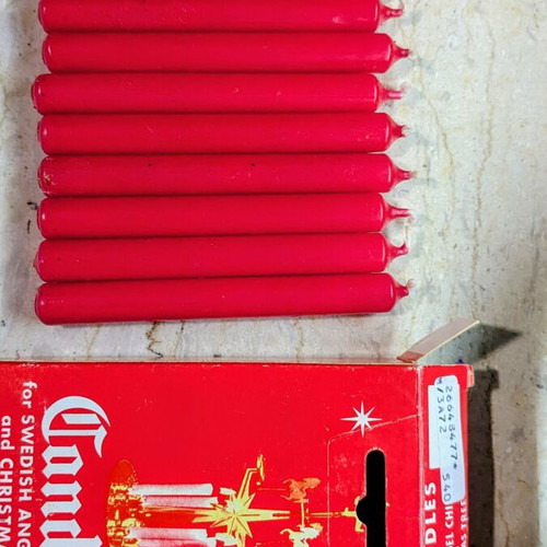 Red Swedish candles pack of 12, 10 cm height, new