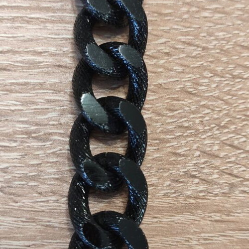 Hammered black chain new, 2 meters
