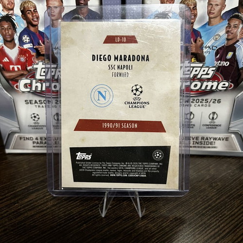 2025-26 Topps Chrome UCC Diego Maradona Last Dance #LD-10 Blue Refractor