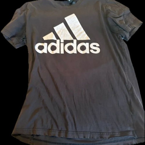 Adidas T-Shirt Graphic Logo dark gray XL used with wear and stains