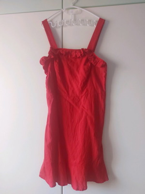 Mango red linen dress like new, size XS