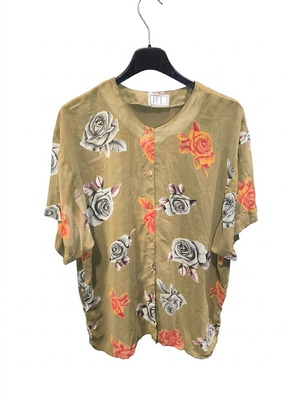 Vintage khaki floral shirt Ice like new, one size