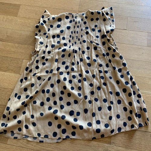 Polka dot top like new, beige size small