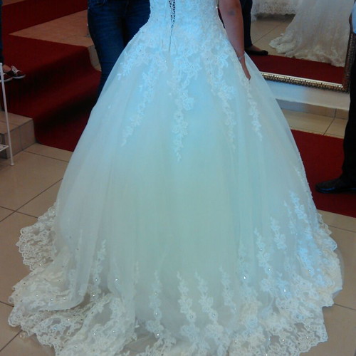 Wedding dress like new, white, with veil and corset