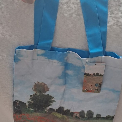 Lanzfeld Editions Claude Monet Poppies Canvas Tote Bag new, shoulder, red and green