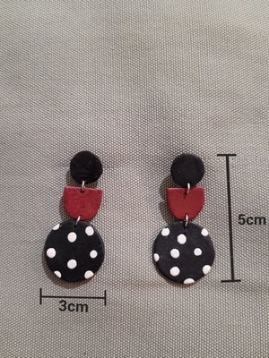 Polymer clay earrings like new, black and purple