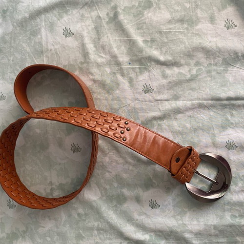Brown women's belt synthetic leather used