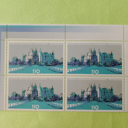 German stamps 1999 with Bonn first day cover, 2 mint blocks