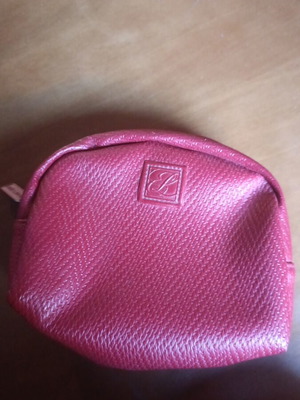 Estee Lauder cosmetic bag used, red, 20 cm wide