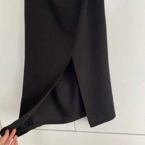 90s Vintage Black Long Skirt with Side Slit New, Size S