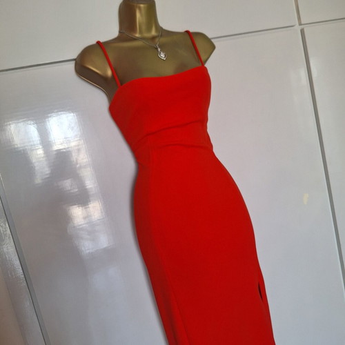 Zara red stretchy dress new with tags size medium with slit