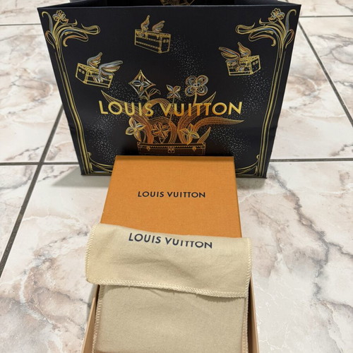 Louis Vuitton men's bifold wallet, brown leather, with box and bag