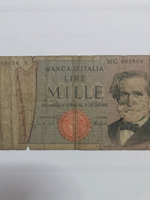 Χαρτονόμισμα 1000 λιρέτες Ιταλίας μεταχειρισμένο