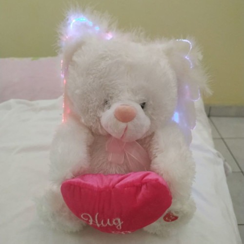 Plush bear used that changes colors and plays music