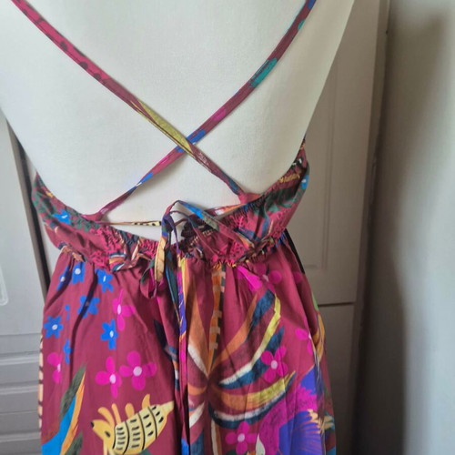 Maxi printed dress S/M cotton new, colorful summer print
