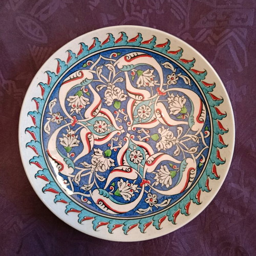 Kutahya rare collectible plate like new, handmade ceramic