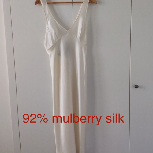 Zara silk lingerie dress Medium like new, 92% mulberry silk, white beige