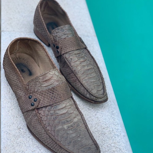 Roberto Cavalli Loafers used, croc pattern, brown size 43