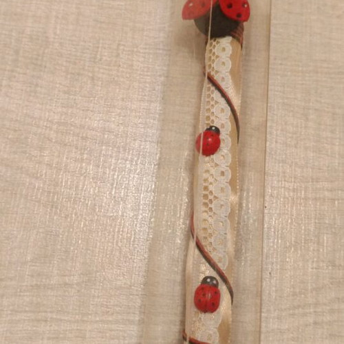 Easter candle with ladybug theme in box 33cm