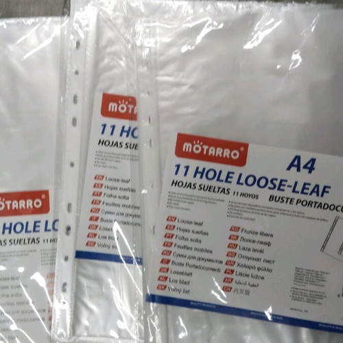 Plastic sleeves for P-type A4 documents with holes and reinforcement 60pcs new