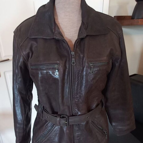 Sky Hawk women's leather jacket Large like new, brown