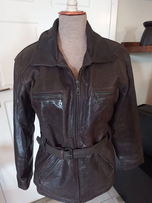 Sky Hawk women's leather jacket Large like new, brown