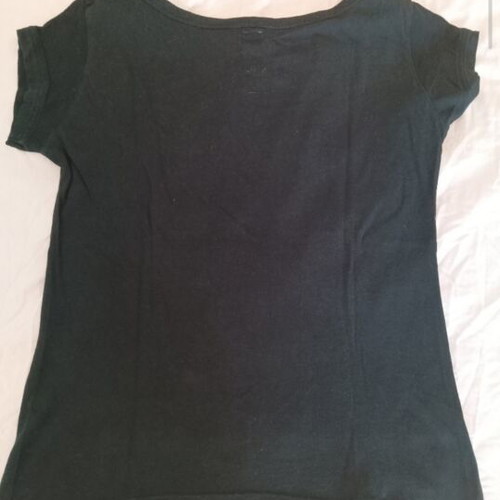 Zara women's T-shirt used, medium, black with logo