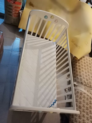 Baby cot with mattress used, needs assembly