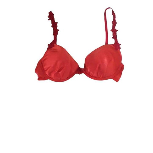 Ladym red satin bra 65B new with removable padding