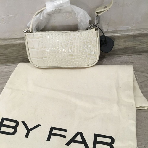By Far Rachel Mini Bag New Beige With Metal Chain