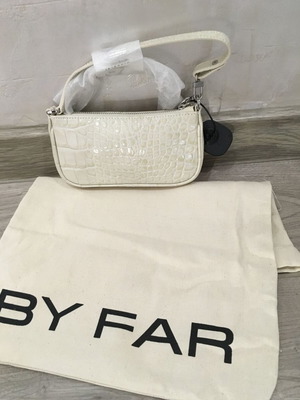 By Far Rachel Mini Bag New Beige With Metal Chain