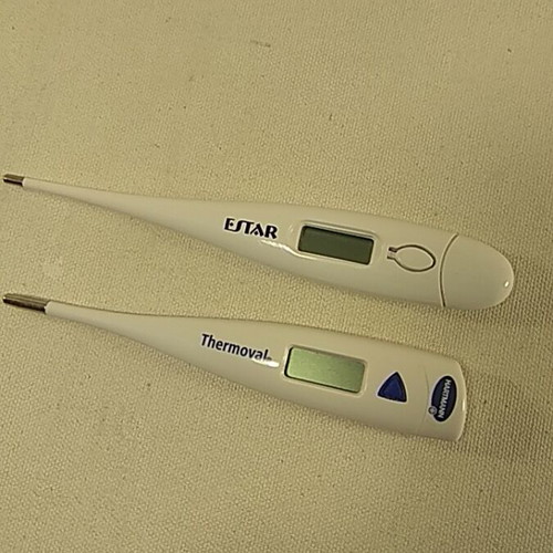 Electronic thermometers used, pack of 2, functional