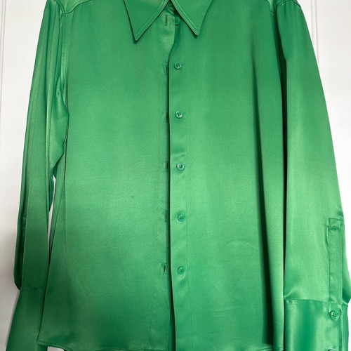 Zara shirt green satin like new, size XL
