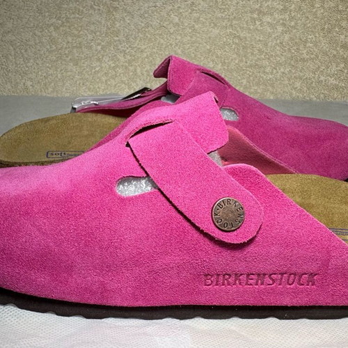 Birkenstock Boston Pink Suede Soft Footbed Clogs New EU 34