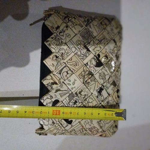 Handmade wallet-bag made from laminated comic pages (Popeye)