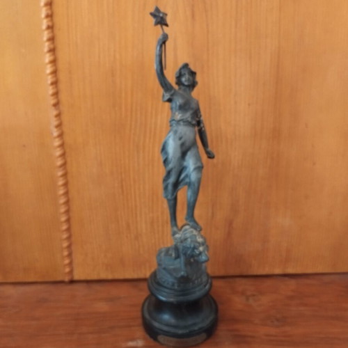 Metal figurine, approximately 35 cm tall